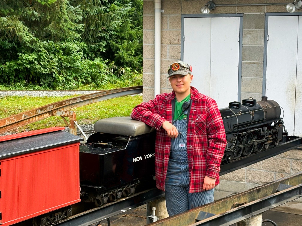 A volunteer ready to drive another train